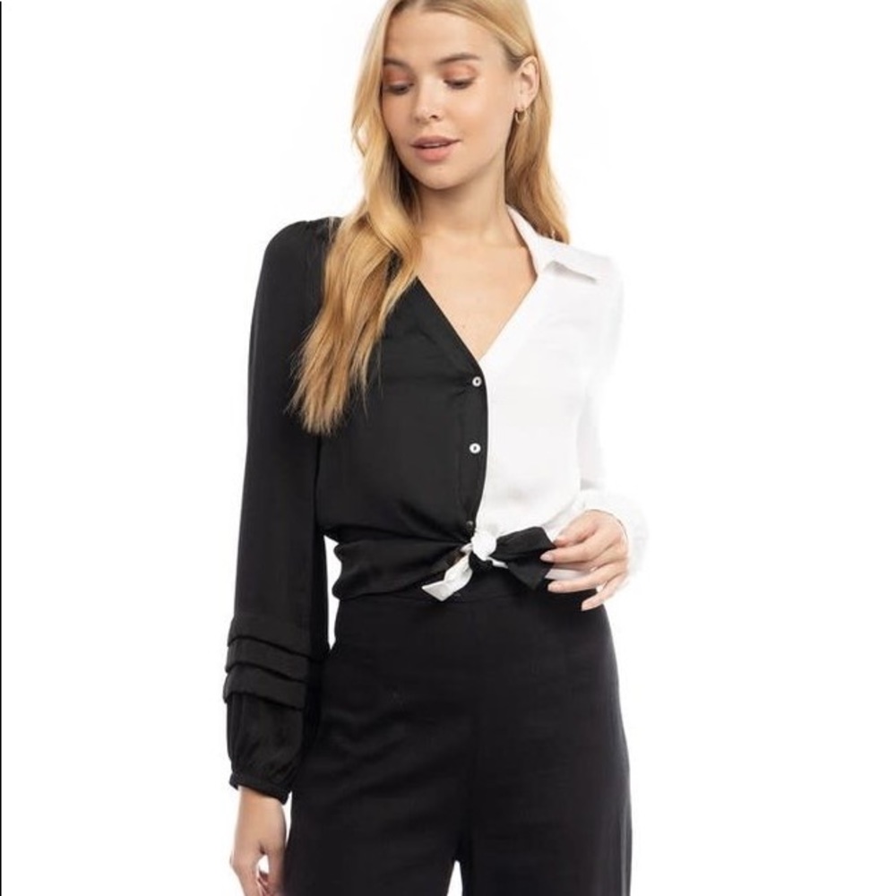 Color Block Two Tone Top